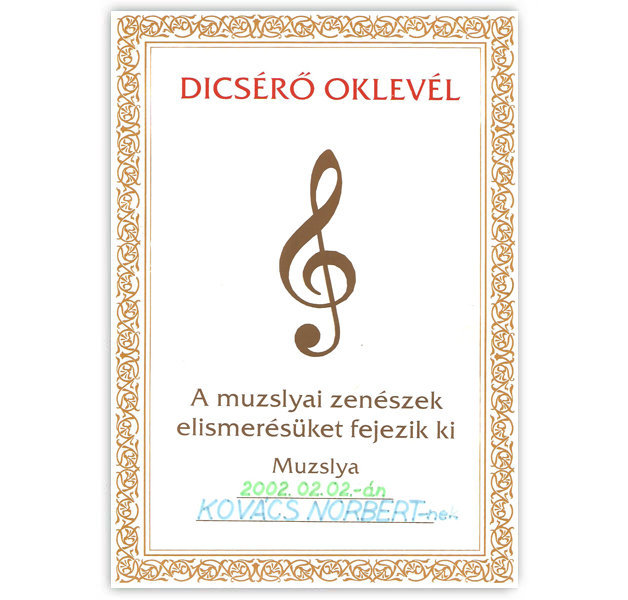 Muzslyai Zenészek és Énekesek Egyesülete (Muzslya, Szerbia) - 2002-02-02, oldal 1